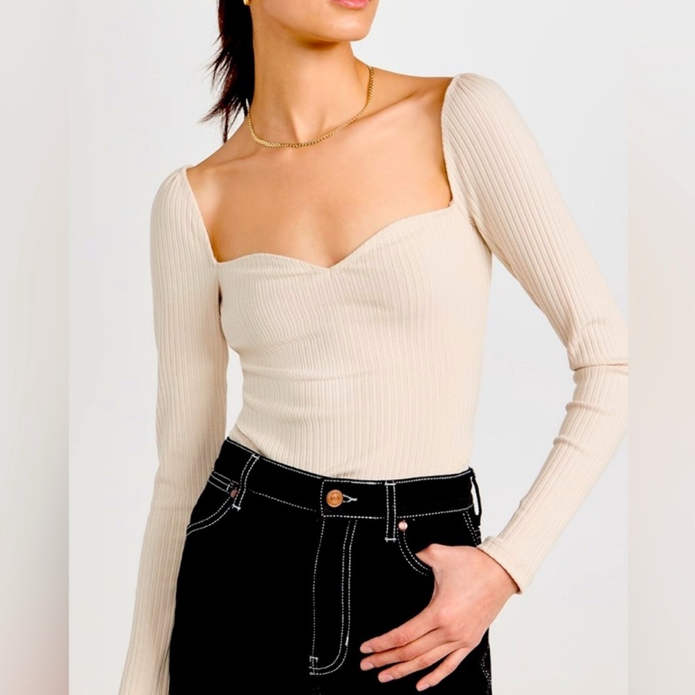 Reformation | October Ribbed-knit Top | Cream White | S